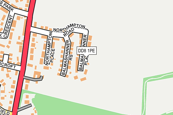 DD8 1PE map - OS OpenMap – Local (Ordnance Survey) DD8 1PE map - OS OpenMap – Local (Ordnance Survey)