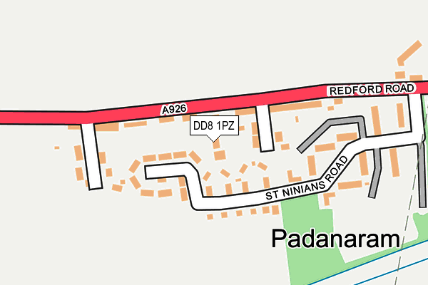 DD8 1PZ map - OS OpenMap – Local (Ordnance Survey) DD8 1PZ map - OS OpenMap – Local (Ordnance Survey)