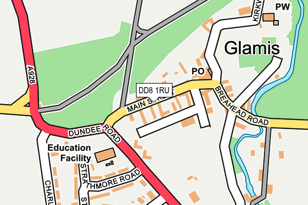 DD8 1RU map - OS OpenMap – Local (Ordnance Survey) DD8 1RU map - OS OpenMap – Local (Ordnance Survey)