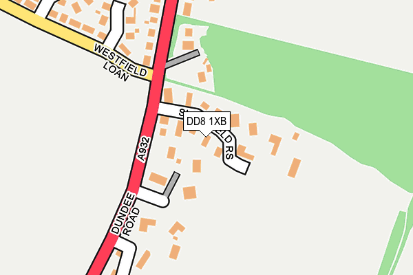 DD8 1XB map - OS OpenMap – Local (Ordnance Survey) DD8 1XB map - OS OpenMap – Local (Ordnance Survey)