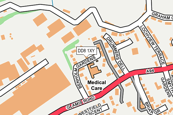 DD8 1XY map - OS OpenMap – Local (Ordnance Survey) DD8 1XY map - OS OpenMap – Local (Ordnance Survey)