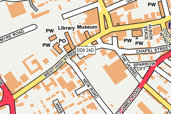 DD8 2AD map - OS OpenMap – Local (Ordnance Survey) DD8 2AD map - OS OpenMap – Local (Ordnance Survey)