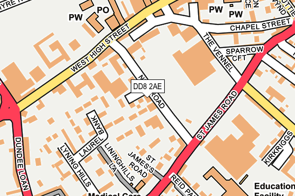 DD8 2AE map - OS OpenMap – Local (Ordnance Survey)