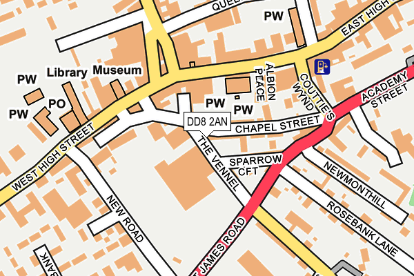 DD8 2AN map - OS OpenMap – Local (Ordnance Survey) DD8 2AN map - OS OpenMap – Local (Ordnance Survey)