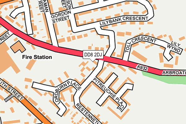 DD8 2DJ map - OS OpenMap – Local (Ordnance Survey) DD8 2DJ map - OS OpenMap – Local (Ordnance Survey)