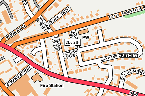 DD8 2JF map - OS OpenMap – Local (Ordnance Survey) DD8 2JF map - OS OpenMap – Local (Ordnance Survey)