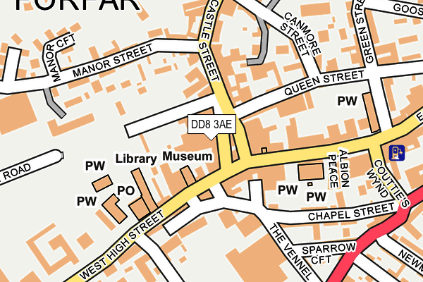 DD8 3AE map - OS OpenMap – Local (Ordnance Survey) DD8 3AE map - OS OpenMap – Local (Ordnance Survey)