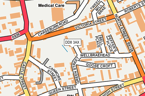 DD8 3AX map - OS OpenMap – Local (Ordnance Survey) DD8 3AX map - OS OpenMap – Local (Ordnance Survey)