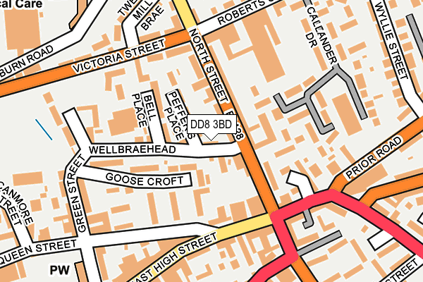 DD8 3BD map - OS OpenMap – Local (Ordnance Survey) DD8 3BD map - OS OpenMap – Local (Ordnance Survey)