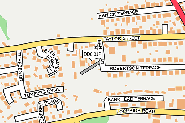 DD8 3JP map - OS OpenMap – Local (Ordnance Survey) DD8 3JP map - OS OpenMap – Local (Ordnance Survey)