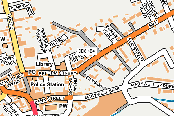 DD8 4BX map - OS OpenMap – Local (Ordnance Survey) DD8 4BX map - OS OpenMap – Local (Ordnance Survey)