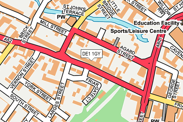 DE1 1GY map - OS OpenMap – Local (Ordnance Survey) DE1 1GY map - OS OpenMap – Local (Ordnance Survey)