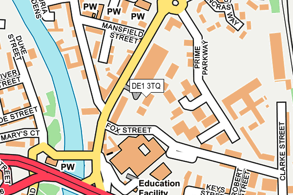 DE1 3TQ map - OS OpenMap – Local (Ordnance Survey) DE1 3TQ map - OS OpenMap – Local (Ordnance Survey)