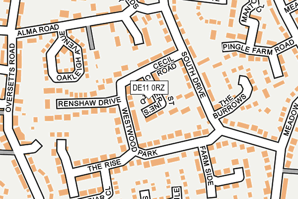 DE11 0RZ map - OS OpenMap – Local (Ordnance Survey) DE11 0RZ map - OS OpenMap – Local (Ordnance Survey)