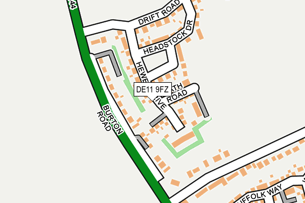 DE11 9FZ map - OS OpenMap – Local (Ordnance Survey) DE11 9FZ map - OS OpenMap – Local (Ordnance Survey)
