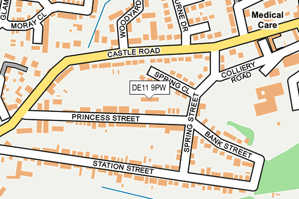 DE11 9PW map - OS OpenMap – Local (Ordnance Survey) DE11 9PW map - OS OpenMap – Local (Ordnance Survey)
