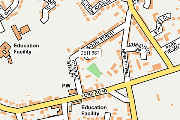 DE11 9ST map - OS OpenMap – Local (Ordnance Survey) DE11 9ST map - OS OpenMap – Local (Ordnance Survey)