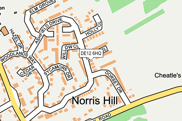DE12 6HQ map - OS OpenMap – Local (Ordnance Survey)