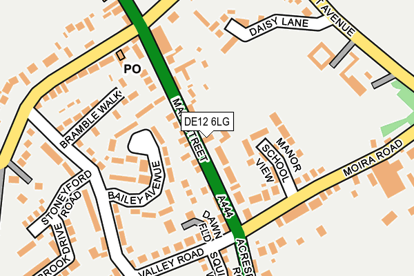 DE12 6LG map - OS OpenMap – Local (Ordnance Survey)
