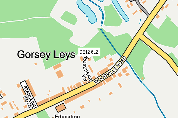 DE12 6LZ map - OS OpenMap – Local (Ordnance Survey)