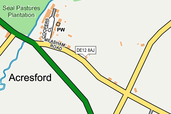 DE12 8AJ map - OS OpenMap – Local (Ordnance Survey) DE12 8AJ map - OS OpenMap – Local (Ordnance Survey)