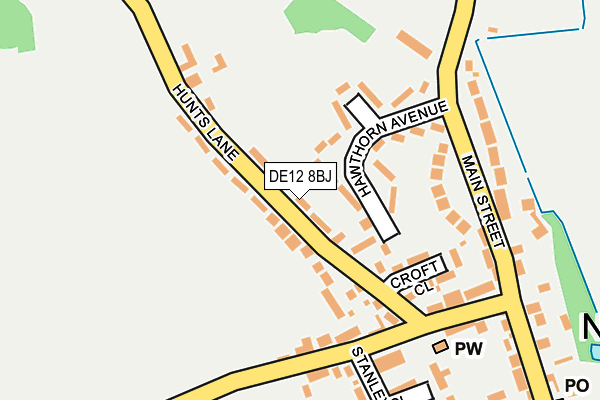 DE12 8BJ map - OS OpenMap – Local (Ordnance Survey) DE12 8BJ map - OS OpenMap – Local (Ordnance Survey)
