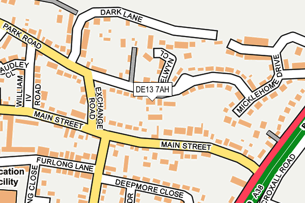 DE13 7AH map - OS OpenMap – Local (Ordnance Survey) DE13 7AH map - OS OpenMap – Local (Ordnance Survey)