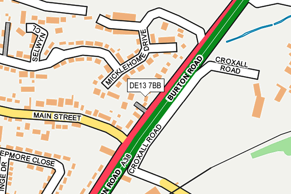 DE13 7BB map - OS OpenMap – Local (Ordnance Survey) DE13 7BB map - OS OpenMap – Local (Ordnance Survey)