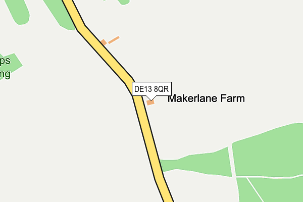 DE13 8QR map - OS OpenMap – Local (Ordnance Survey)