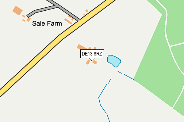 DE13 8RZ map - OS OpenMap – Local (Ordnance Survey)