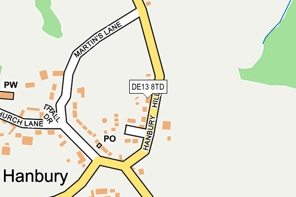 DE13 8TD map - OS OpenMap – Local (Ordnance Survey) DE13 8TD map - OS OpenMap – Local (Ordnance Survey)