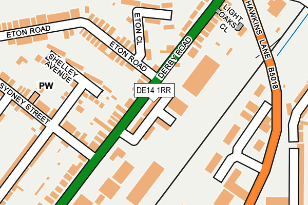 DE14 1RR map - OS OpenMap – Local (Ordnance Survey) DE14 1RR map - OS OpenMap – Local (Ordnance Survey)