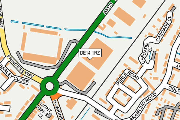 DE14 1RZ map - OS OpenMap – Local (Ordnance Survey) DE14 1RZ map - OS OpenMap – Local (Ordnance Survey)