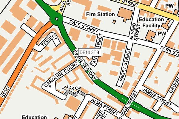 DE14 3TB map - OS OpenMap – Local (Ordnance Survey) DE14 3TB map - OS OpenMap – Local (Ordnance Survey)