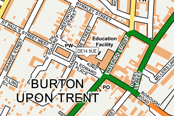 DE14 9UE map - OS OpenMap – Local (Ordnance Survey) DE14 9UE map - OS OpenMap – Local (Ordnance Survey)