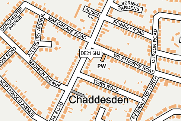 DE21 6HJ map - OS OpenMap – Local (Ordnance Survey)