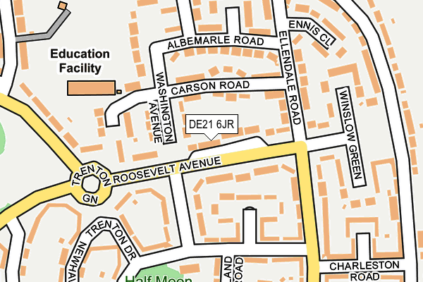 DE21 6JR map - OS OpenMap – Local (Ordnance Survey)
