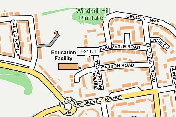 DE21 6JT map - OS OpenMap – Local (Ordnance Survey)
