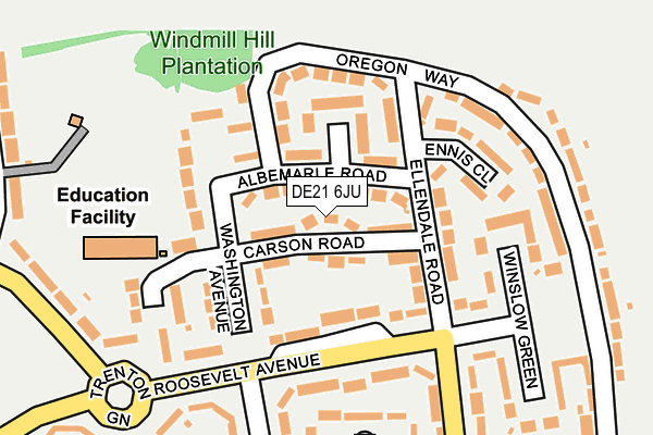 DE21 6JU map - OS OpenMap – Local (Ordnance Survey)