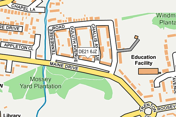 DE21 6JZ map - OS OpenMap – Local (Ordnance Survey)