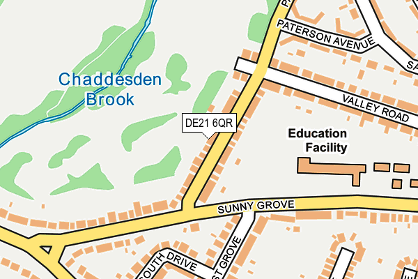 DE21 6QR map - OS OpenMap – Local (Ordnance Survey)