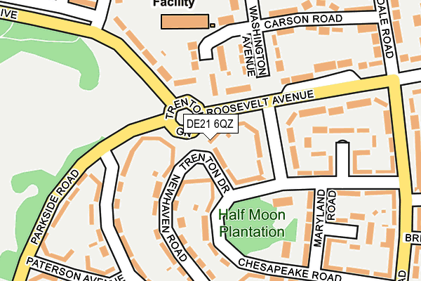 DE21 6QZ map - OS OpenMap – Local (Ordnance Survey)