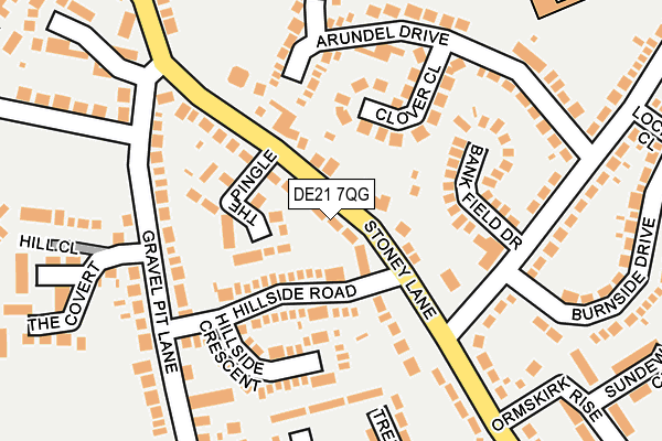 DE21 7QG map - OS OpenMap – Local (Ordnance Survey)