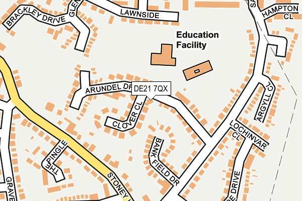 DE21 7QX map - OS OpenMap – Local (Ordnance Survey)