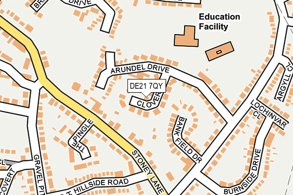 DE21 7QY map - OS OpenMap – Local (Ordnance Survey)