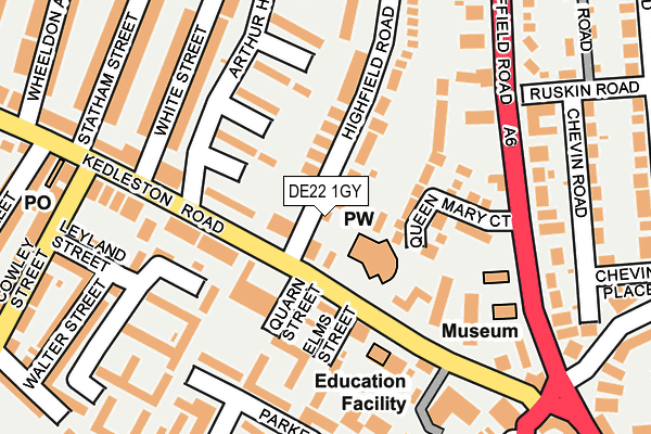DE22 1GY map - OS OpenMap – Local (Ordnance Survey) DE22 1GY map - OS OpenMap – Local (Ordnance Survey)