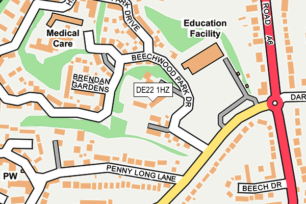 DE22 1HZ map - OS OpenMap – Local (Ordnance Survey) DE22 1HZ map - OS OpenMap – Local (Ordnance Survey)