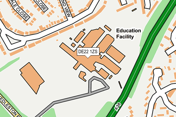 DE22 1ZS map - OS OpenMap – Local (Ordnance Survey) DE22 1ZS map - OS OpenMap – Local (Ordnance Survey)