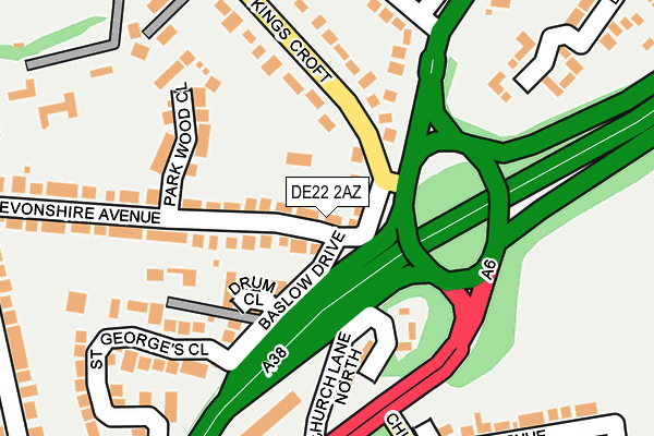 DE22 2AZ map - OS OpenMap – Local (Ordnance Survey) DE22 2AZ map - OS OpenMap – Local (Ordnance Survey)