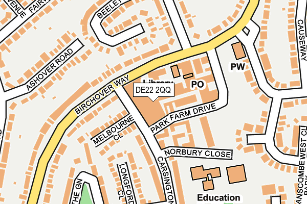 DE22 2QQ map - OS OpenMap – Local (Ordnance Survey) DE22 2QQ map - OS OpenMap – Local (Ordnance Survey)
